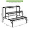 Black 3 Tier Metal Plant Stand Flower Rack Sturdy Indoor Outdoor Storage Shelf